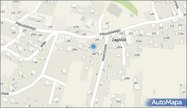 Zagórze, Piłsudskiego Józefa, marsz., 194, mapa Zagórze