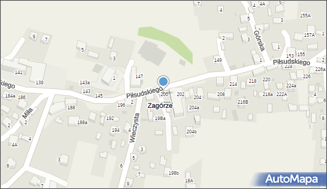 Zagórze, Piłsudskiego Józefa, marsz., 200, mapa Zagórze