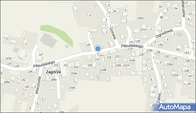 Zagórze, Piłsudskiego Józefa, marsz., 216a, mapa Zagórze
