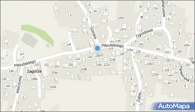 Zagórze, Piłsudskiego Józefa, marsz., 220, mapa Zagórze