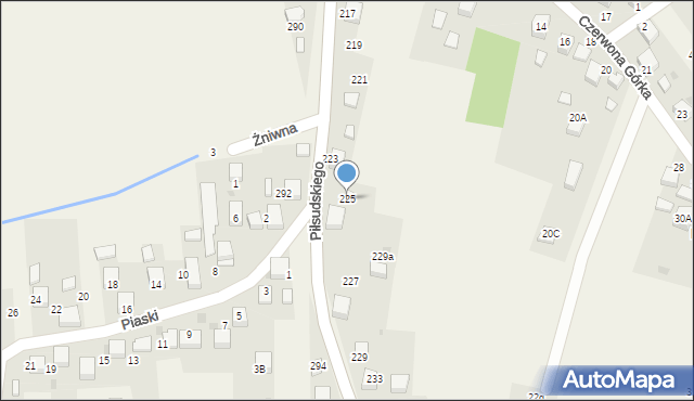 Zagórze, Piłsudskiego Józefa, marsz., 225, mapa Zagórze