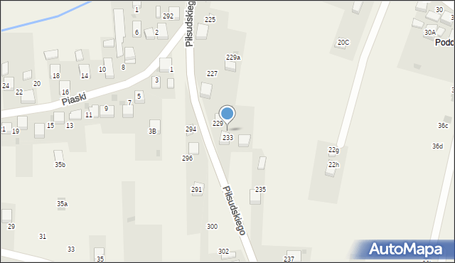 Zagórze, Piłsudskiego Józefa, marsz., 231, mapa Zagórze