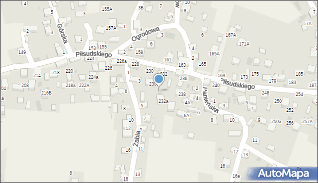 Zagórze, Piłsudskiego Józefa, marsz., 232b, mapa Zagórze