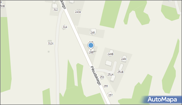 Zagórze, Piłsudskiego Józefa, marsz., 249, mapa Zagórze