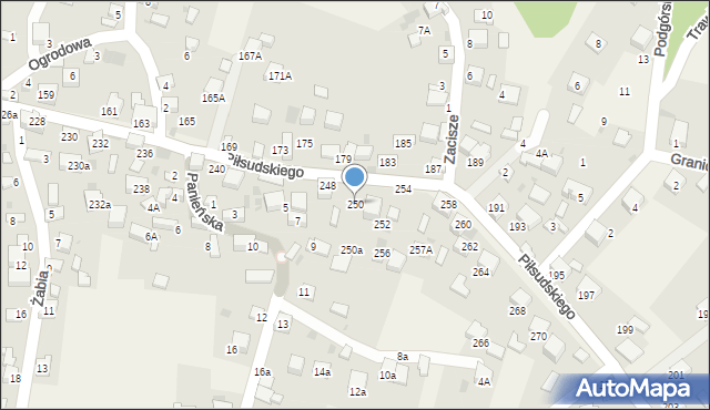 Zagórze, Piłsudskiego Józefa, marsz., 250, mapa Zagórze
