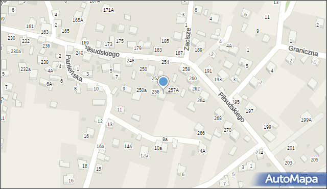 Zagórze, Piłsudskiego Józefa, marsz., 256A, mapa Zagórze