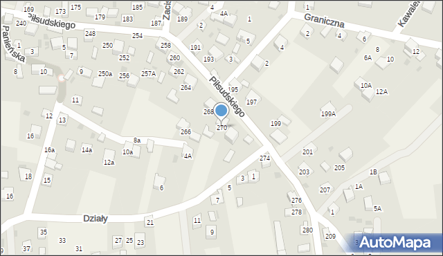 Zagórze, Piłsudskiego Józefa, marsz., 270, mapa Zagórze