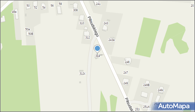 Zagórze, Piłsudskiego Józefa, marsz., 314, mapa Zagórze