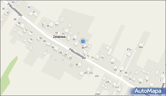Zagórze, Piłsudskiego Józefa, marsz., 69, mapa Zagórze
