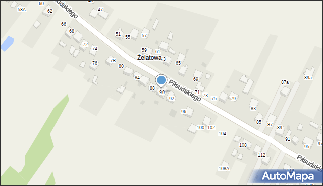 Zagórze, Piłsudskiego Józefa, marsz., 90, mapa Zagórze