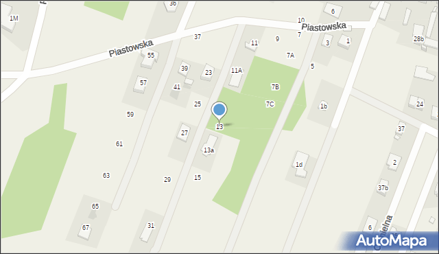 Zagościniec, Piastowska, 13, mapa Zagościniec