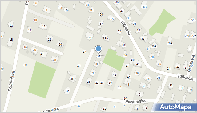 Zagościniec, Piastowska, 32, mapa Zagościniec