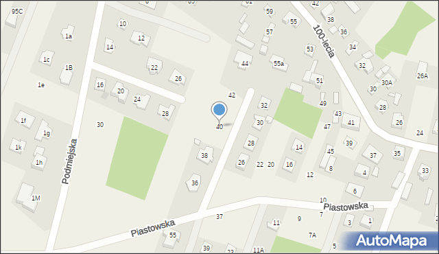 Zagościniec, Piastowska, 40, mapa Zagościniec