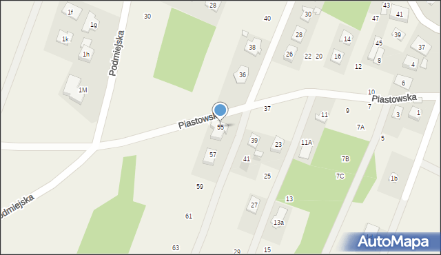 Zagościniec, Piastowska, 55, mapa Zagościniec