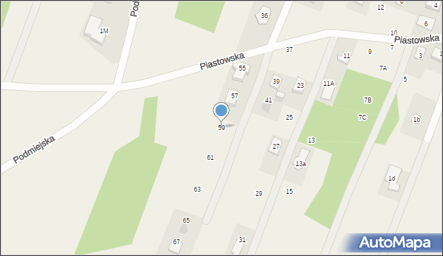 Zagościniec, Piastowska, 59, mapa Zagościniec