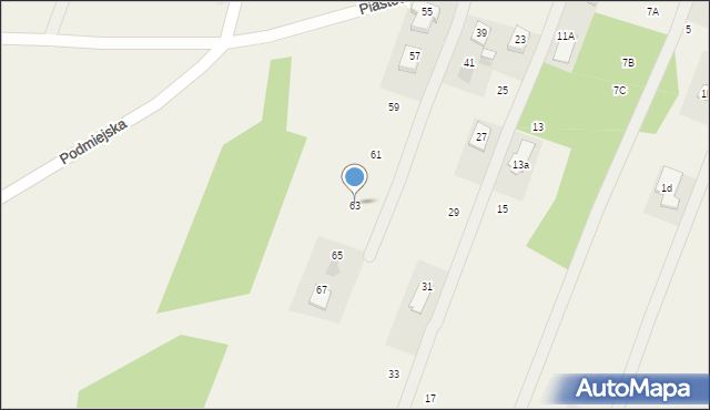 Zagościniec, Piastowska, 63, mapa Zagościniec