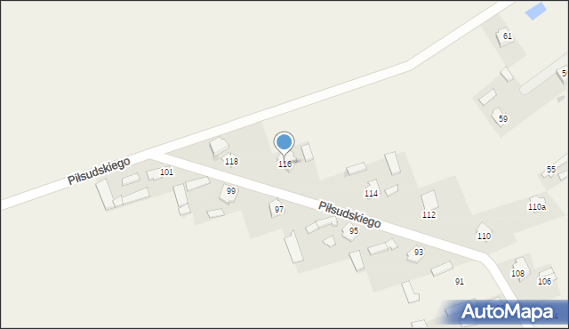 Zajezierze, Piłsudskiego Józefa, marsz., 116, mapa Zajezierze