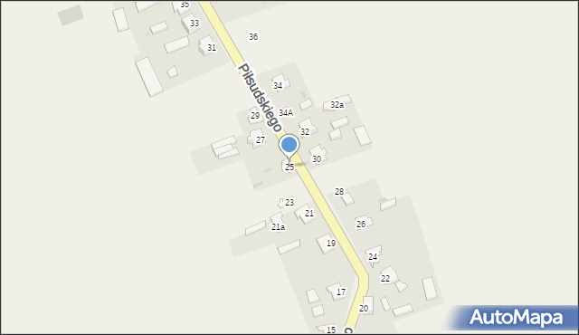 Zajezierze, Piłsudskiego Józefa, marsz., 25, mapa Zajezierze