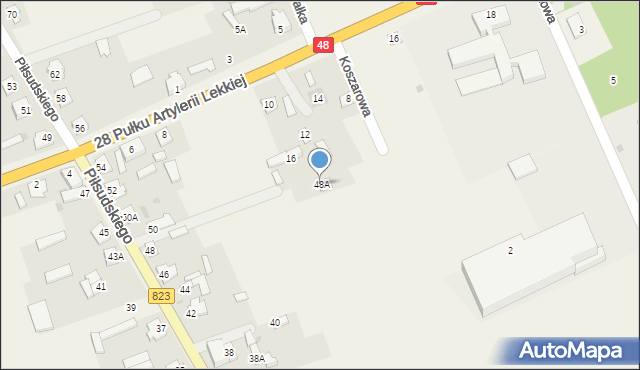 Zajezierze, Piłsudskiego Józefa, marsz., 48A, mapa Zajezierze