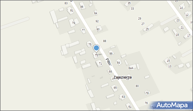 Zajezierze, Piłsudskiego Józefa, marsz., 73, mapa Zajezierze
