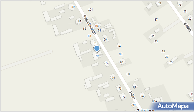 Zajezierze, Piłsudskiego Józefa, marsz., 79, mapa Zajezierze