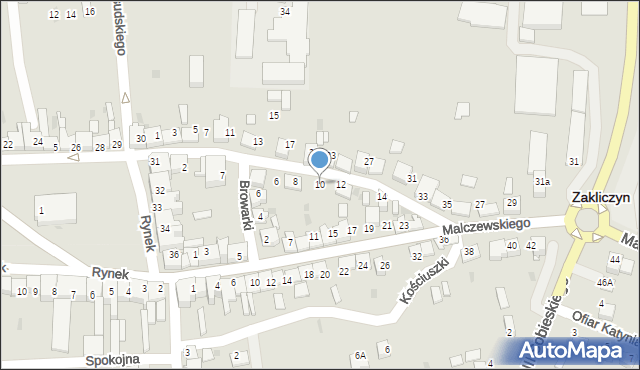 Zakliczyn, Piłsudskiego Józefa, marsz., 10, mapa Zakliczyn