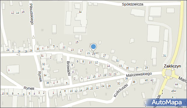 Zakliczyn, Piłsudskiego Józefa, marsz., 23, mapa Zakliczyn