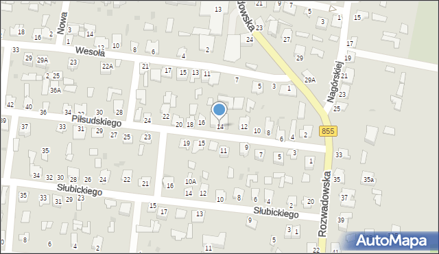 Zaklików, Piłsudskiego Józefa, marsz., 14, mapa Zaklików