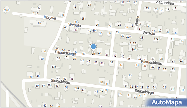 Zaklików, Piłsudskiego Józefa, marsz., 48, mapa Zaklików