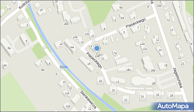 Zakopane, Piaseckiego Wenantego, 11a, mapa Zakopanego