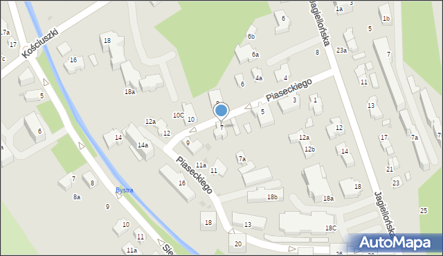 Zakopane, Piaseckiego Wenantego, 7, mapa Zakopanego