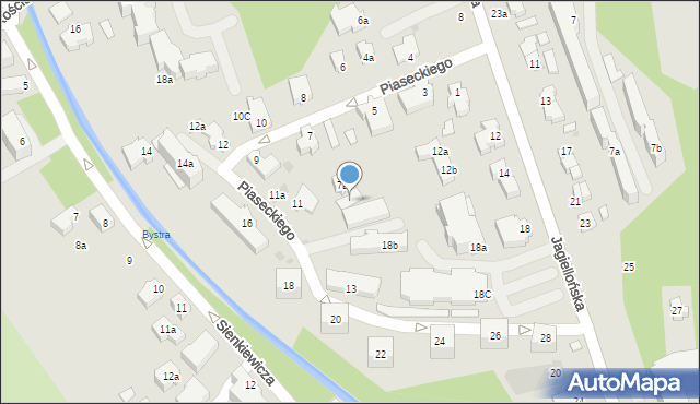 Zakopane, Piaseckiego Wenantego, 7b, mapa Zakopanego