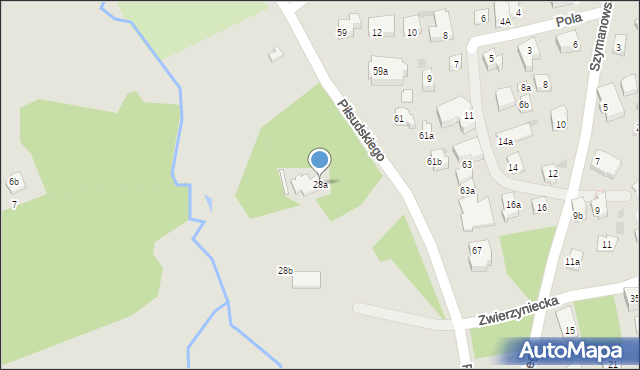 Zakopane, Piłsudskiego Józefa, marsz., 28a, mapa Zakopanego