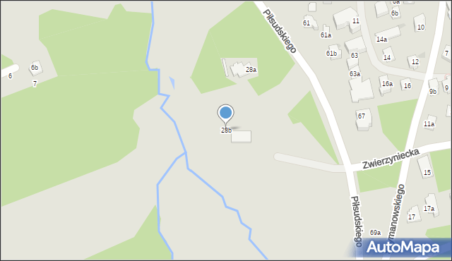 Zakopane, Piłsudskiego Józefa, marsz., 28b, mapa Zakopanego