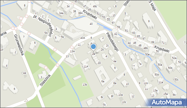 Zakopane, Piłsudskiego Józefa, marsz., 2a, mapa Zakopanego