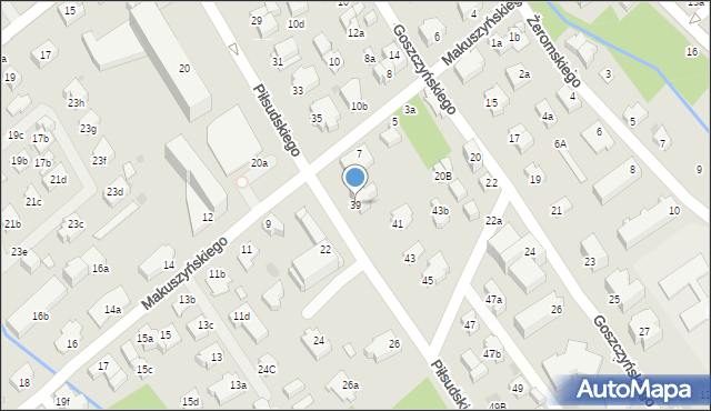 Zakopane, Piłsudskiego Józefa, marsz., 39, mapa Zakopanego