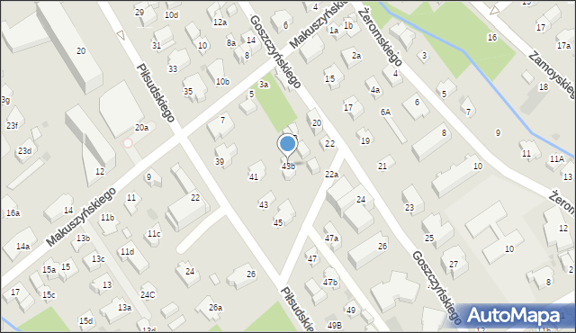 Zakopane, Piłsudskiego Józefa, marsz., 43b, mapa Zakopanego