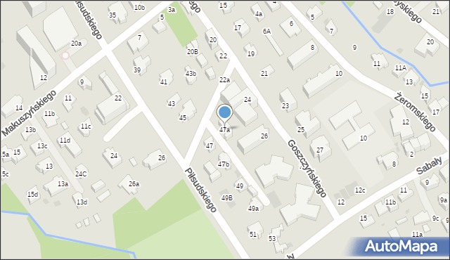 Zakopane, Piłsudskiego Józefa, marsz., 47a, mapa Zakopanego