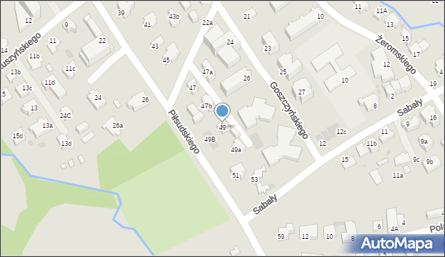 Zakopane, Piłsudskiego Józefa, marsz., 49, mapa Zakopanego