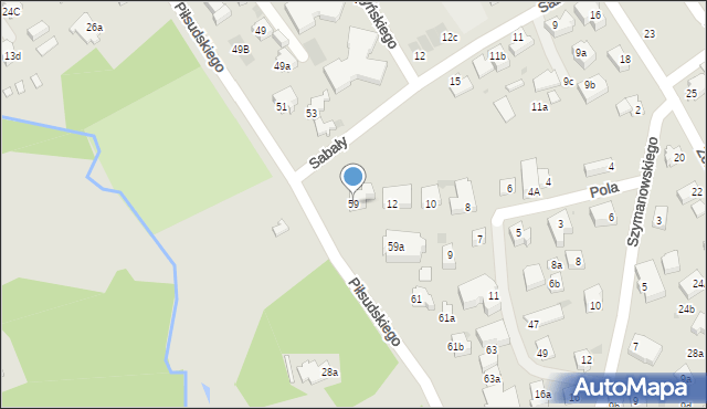 Zakopane, Piłsudskiego Józefa, marsz., 59, mapa Zakopanego