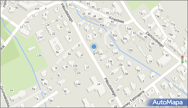 Zakopane, Piłsudskiego Józefa, marsz., 9, mapa Zakopanego