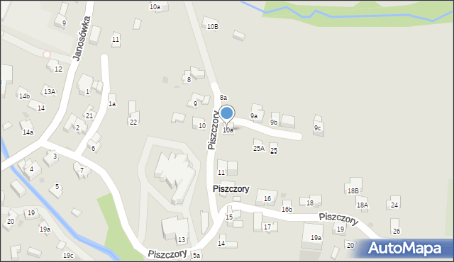 Zakopane, Piszczory, 10a, mapa Zakopanego