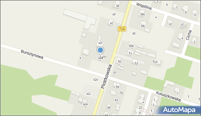 Żakowice, Piotrkowska, 42e, mapa Żakowice