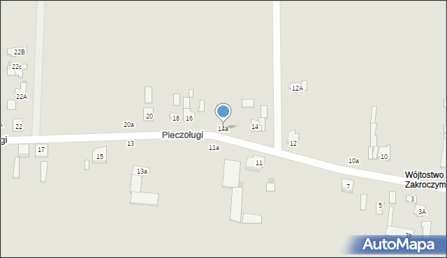 Zakroczym, Pieczoługi, 14a, mapa Zakroczym