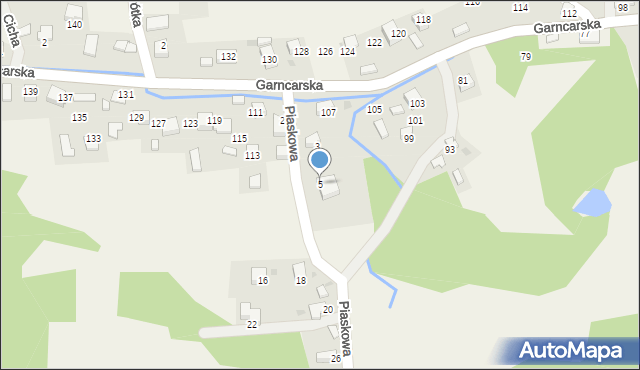 Zalas, Piaskowa, 5, mapa Zalas
