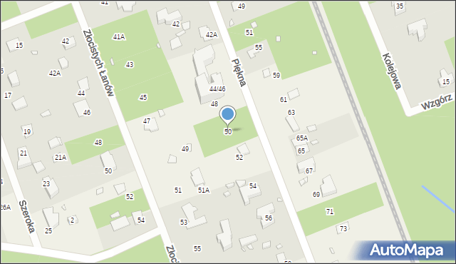 Zalesie Górne, Piękna, 50, mapa Zalesie Górne