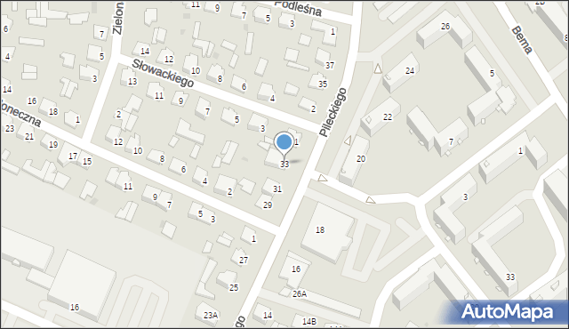 Zambrów, Pileckiego Witolda, rtm., 33, mapa Zambrów