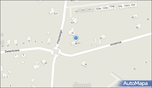 Zambrów, Pileckiego Witolda, rtm., 40, mapa Zambrów