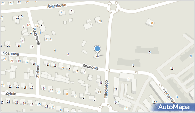 Zambrów, Pileckiego Witolda, rtm., 47, mapa Zambrów