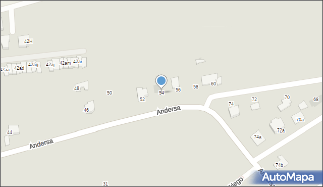 Zambrów, Pileckiego Witolda, rtm., 54, mapa Zambrów